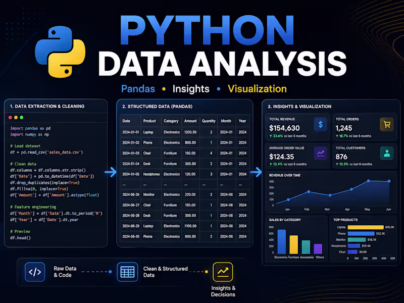 Cover image for I will analyze your dataset using Python and Pandas