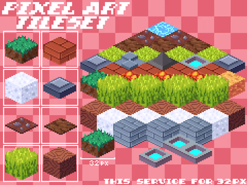 Cover image for Pixel art isometric Tileset
