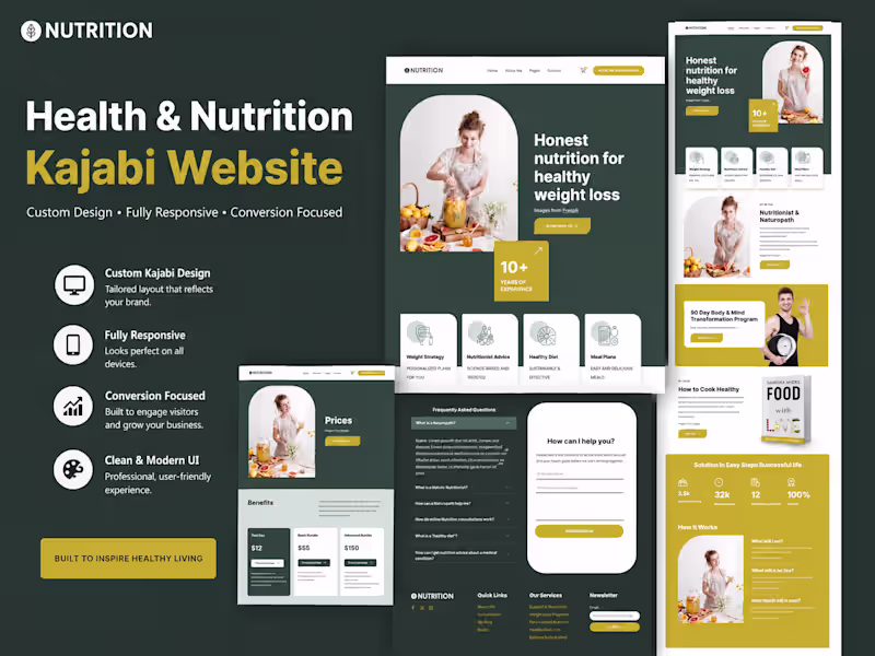Cover image for Nutrition Kajabi Website Design & Development