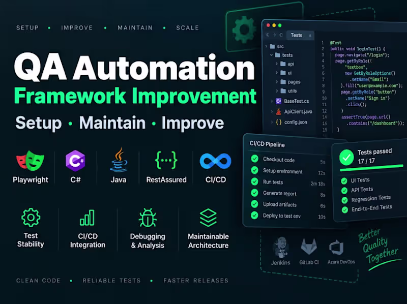 Cover image for QA Automation Setup & Test Framework Improvement