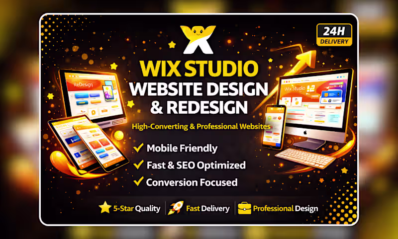 Cover image for I will build modern wix studio website wix website redesign 