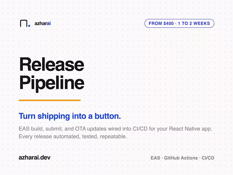 Cover image for React Native Release Pipeline, EAS + CI/CD Setup