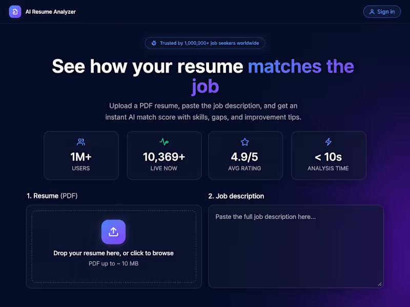 Cover image for Resume Analyzer AI X |
