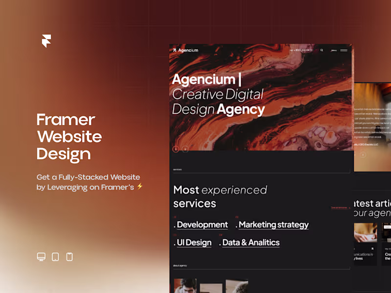 Cover image for World-Class Agency or Service Based Website with Framer