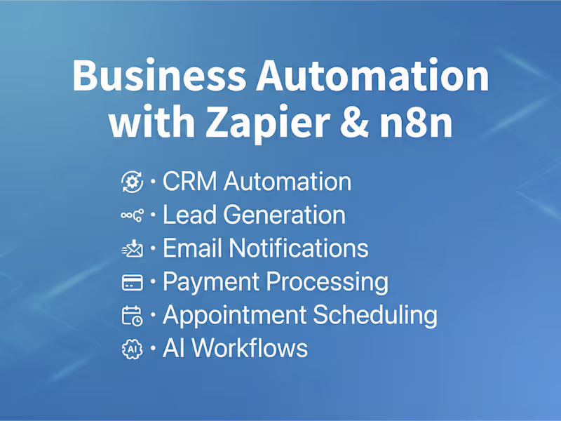 Cover image for Business Automation with n8n & Zapier