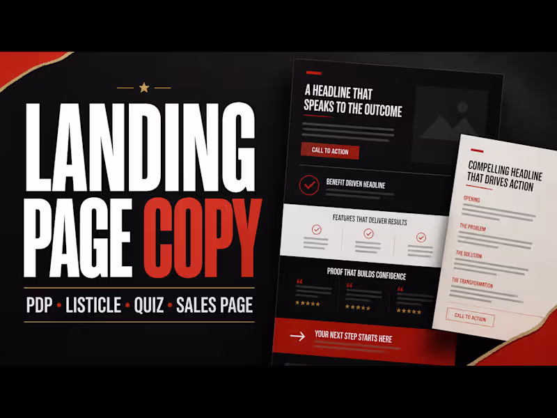 Cover image for Landing/Sales Page Copy (Up to 1,000 Words) — 1-Day