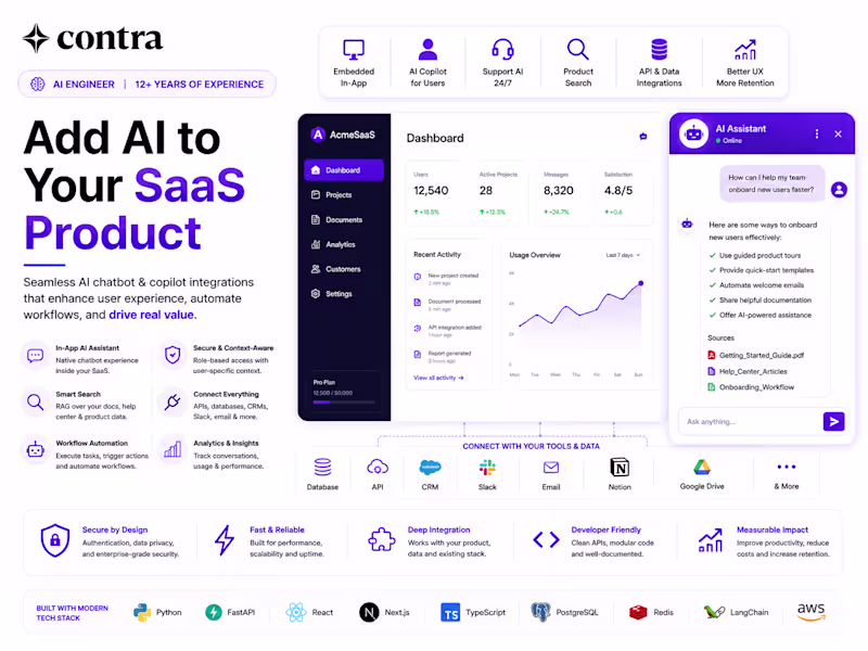 Cover image for Custom AI Copilot Integration for SaaS Products
