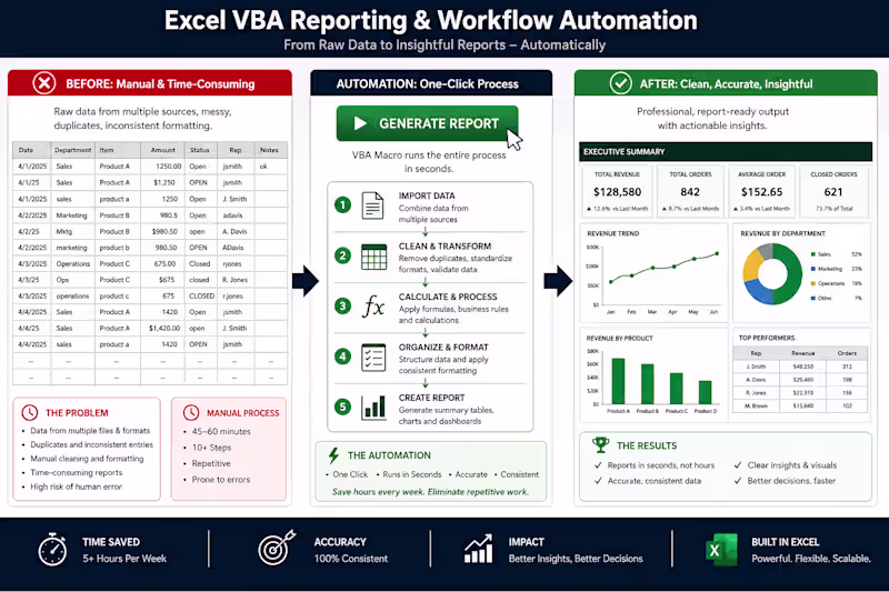 Cover image for Excel VBA Reporting & Workflow