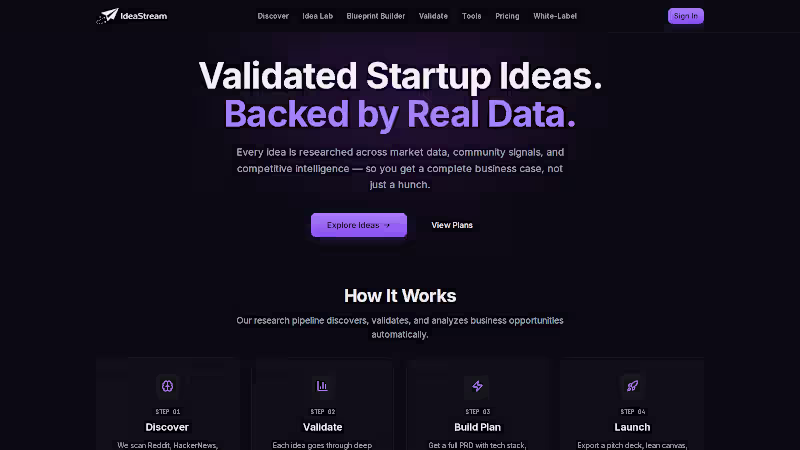 Cover image for IdeaStream
A startup idea discovery and
