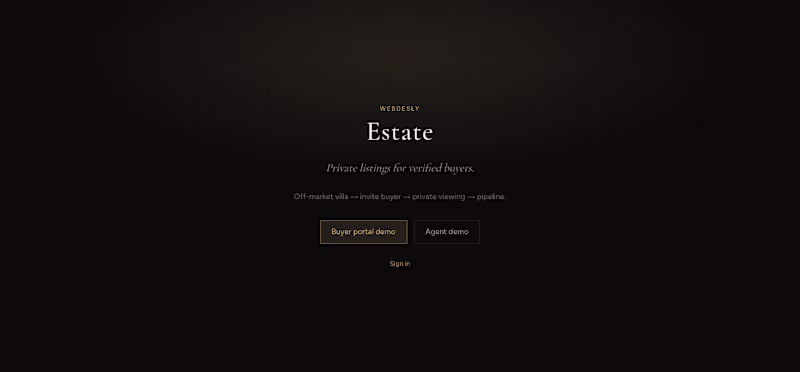 Cover image for Webdesly Estate — Luxury Real Estate OS