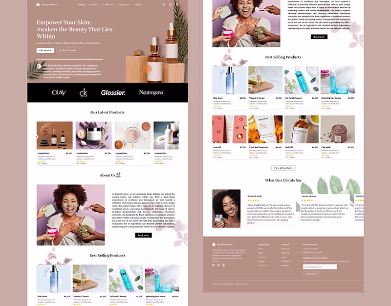 Cover image for Skincare website design