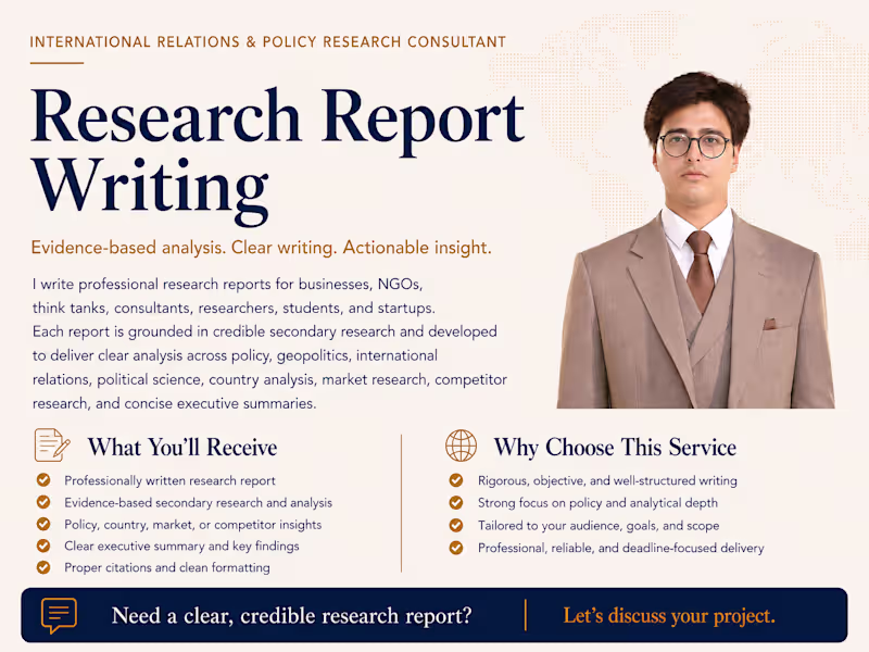 Cover image for Professional Research Report Writing | Evidence-Based Analysis 
