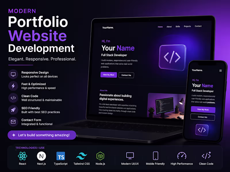 Cover image for Modern Portfolio Website Development