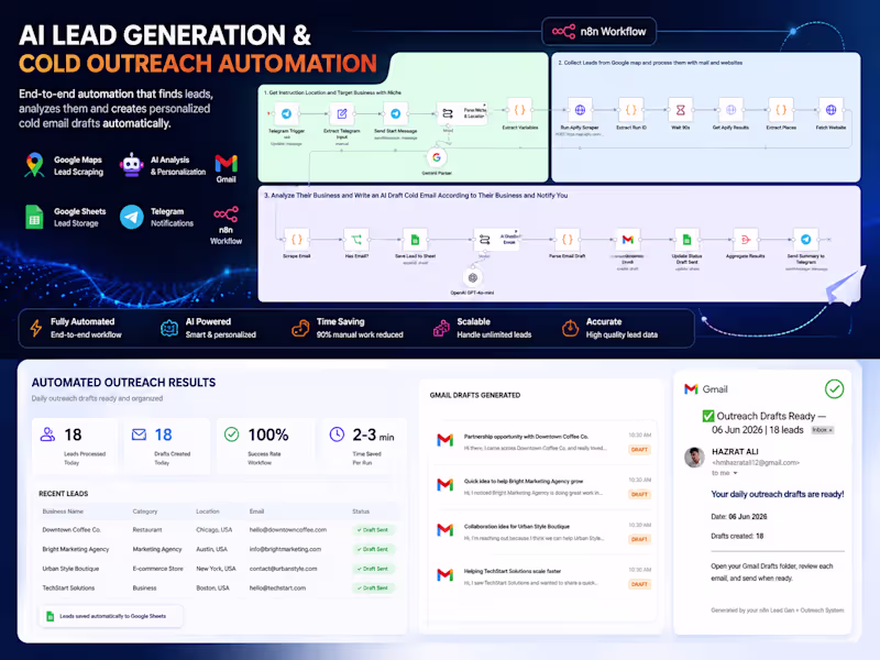 Cover image for AI-Powered Lead Generation & Cold Outreach System