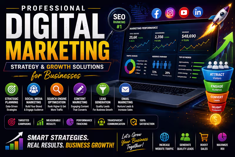 Cover image for Professional Digital Marketing Strategy & Growth Solutions for B