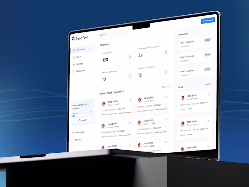 Cover image for AI Mock Deposition Platform for Legal Teams