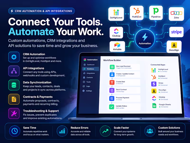 Cover image for CRM Automation & API Integrations