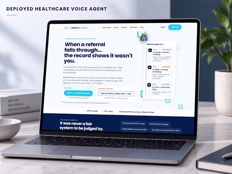 Cover image for MedMatch: Deployed Healthcare Voice Agent