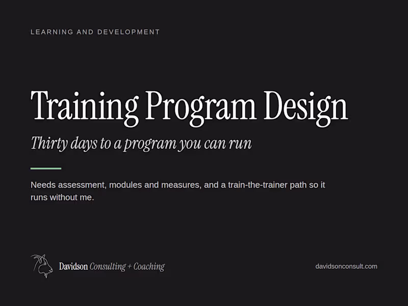 Cover image for Training Program Design