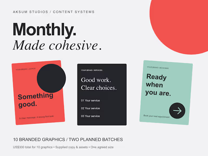 Cover image for Monthly Social Graphics | 10 Branded Posts