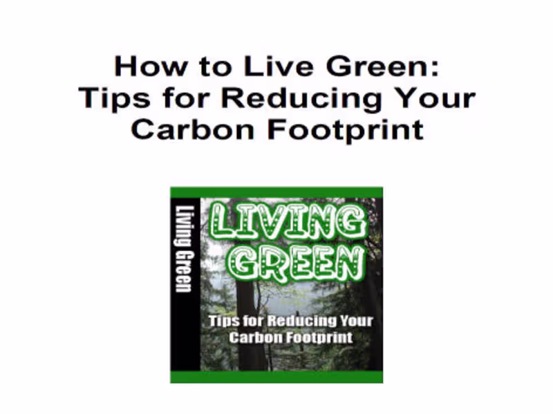 Cover image for Green Living eBook