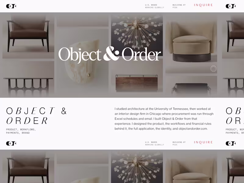 Cover image for Object & Order: Interior Design Operations Software