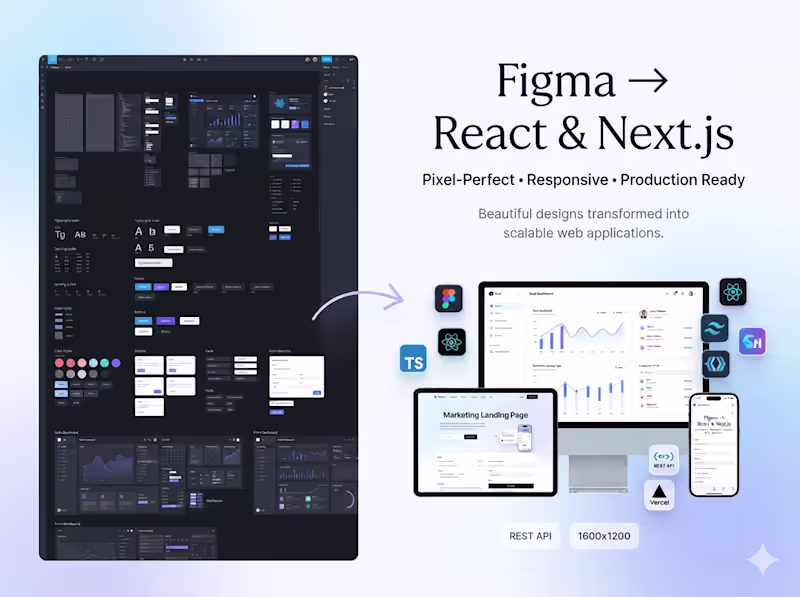 Cover image for Figma to React & Next.js Development | Pixel-Perfect UI