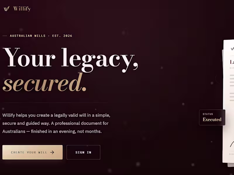 Cover image for Willify — Your legacy, secured