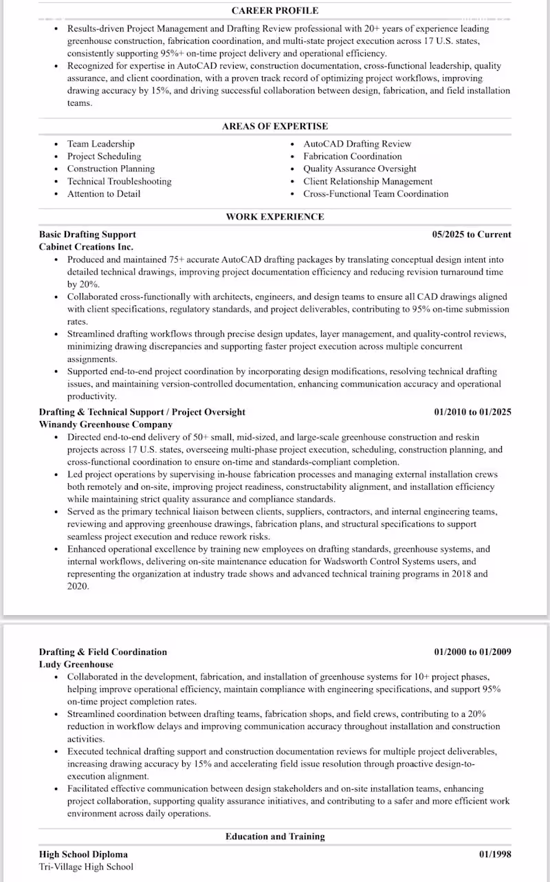 Cover image for PROJECT TITLE 
ATS-Optimized Executive Resume