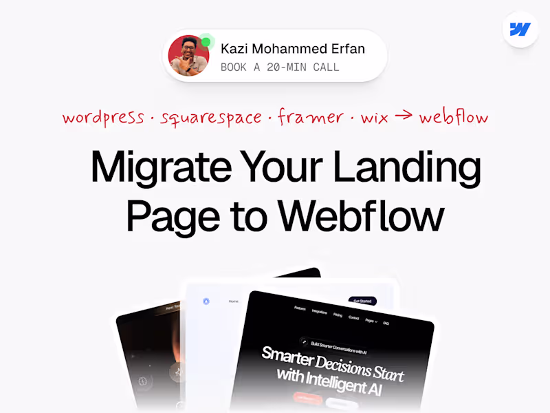 Cover image for Migrate Your Landing Page to Webflow