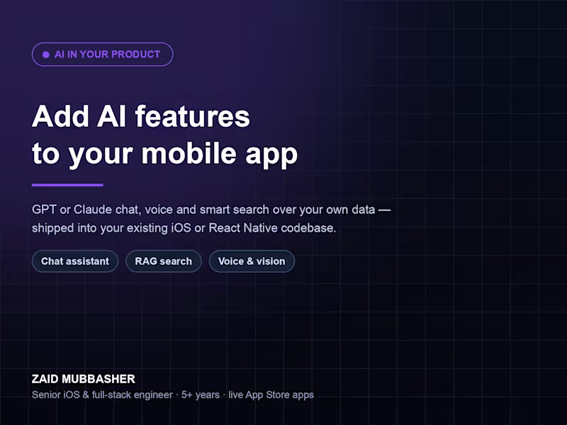 Cover image for AI Feature Integration for iOS & React Native Apps