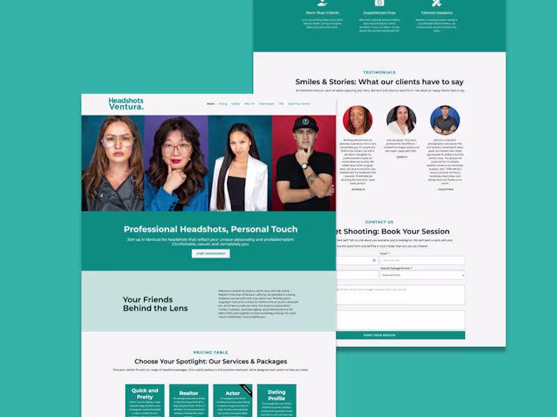 Cover image for Headshots Ventura |  Designed and Developed on Elementor