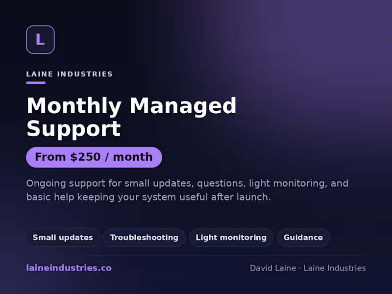 Cover image for Monthly Managed Support