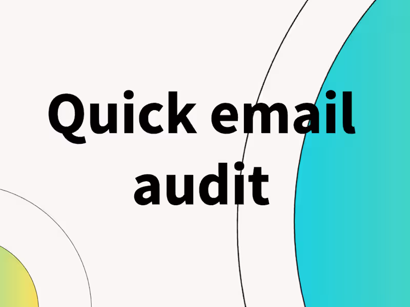 Cover image for Quick email sequence audit