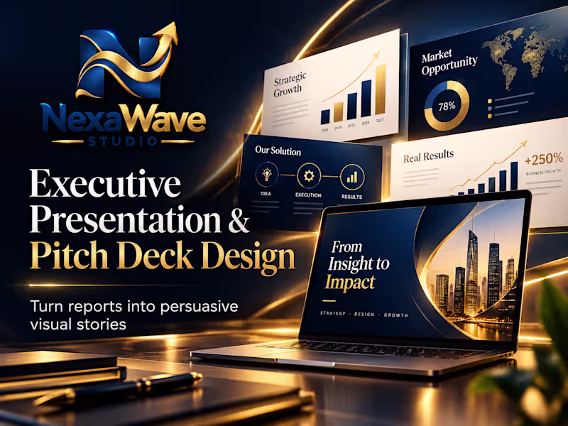 Cover image for Executive Presentation & Pitch Deck Design