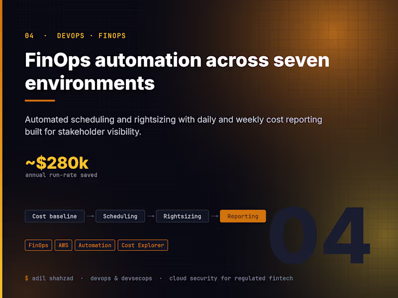 Cover image for FinOps automation across seven environments

Automated