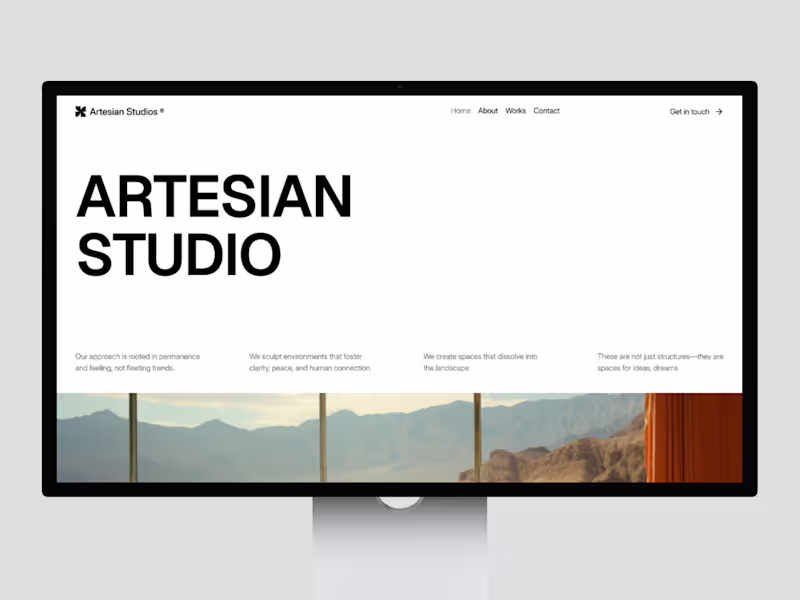 Cover image for Artesian- Interior Designer Website