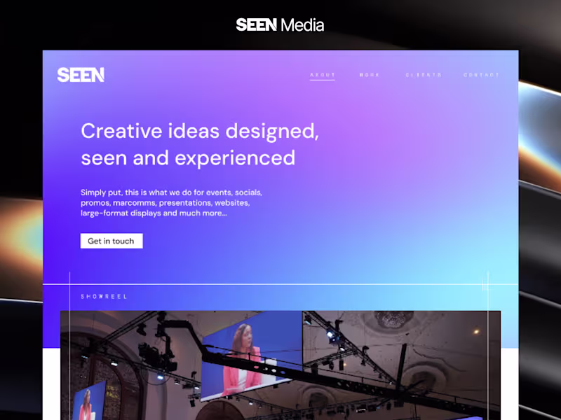 Cover image for Framer Website Development for Seen Media UK