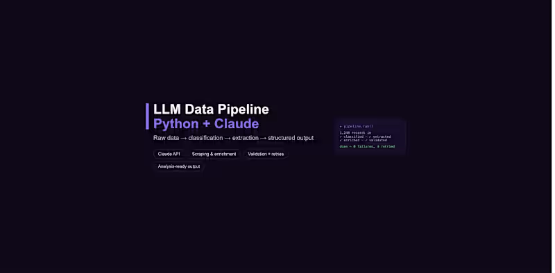 Cover image for LLM Data Pipeline — Python + Claude