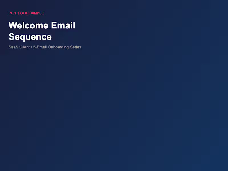 Cover image for Welcome Email Sequence — SaaS Client