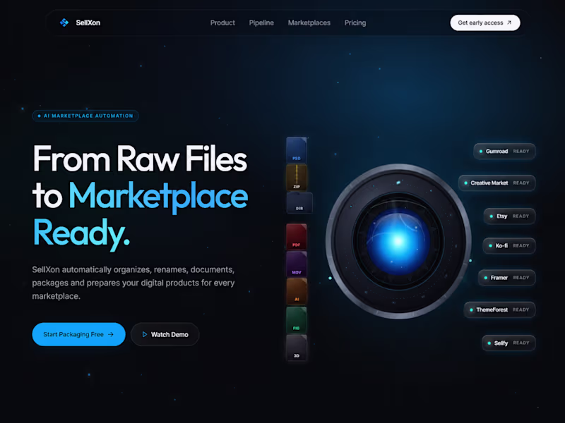 Cover image for SellXon — AI Marketplace Packaging Platform