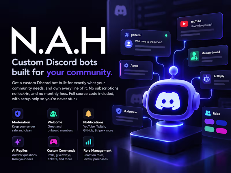 Cover image for Custom Discord Bot for Your Server