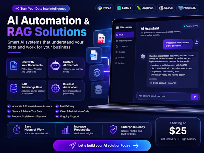 Cover image for RAG AI Chatbot & Knowledge Base Development