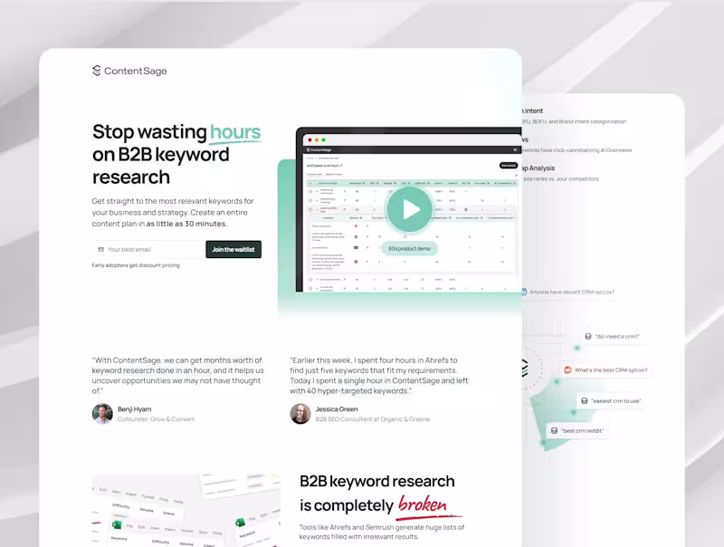 Cover image for ContentSage – High-converting landing page