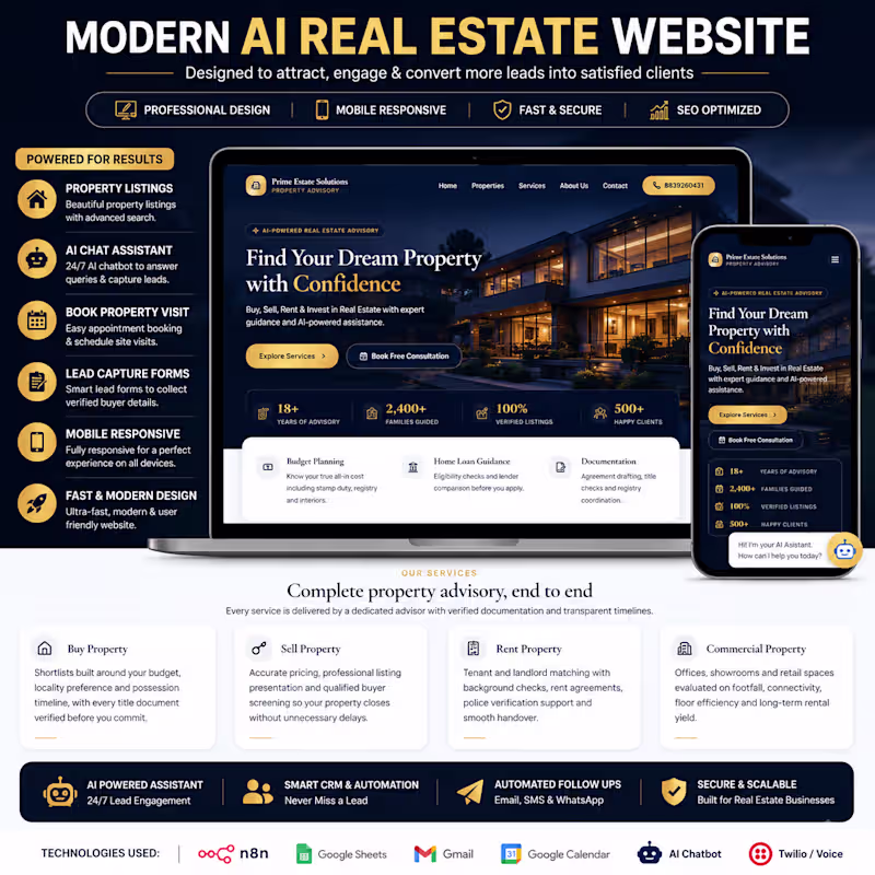 Cover image for AI Real Estate Website & Automation System
