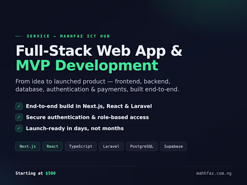 Cover image for Full-Stack Web App & MVP Development