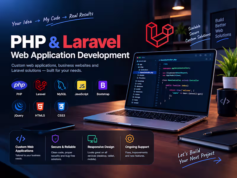 Cover image for PHP & Laravel Web Application Development