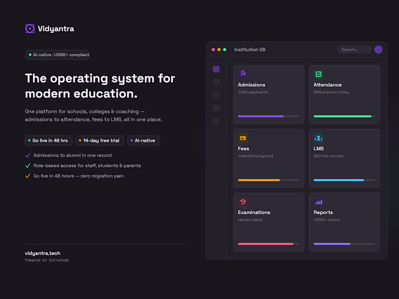 Cover image for Vidyantra — an institutional OS