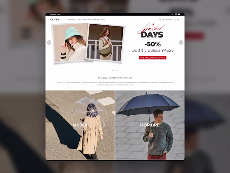 Cover image for Clima Umbrellas - E-Commerce by Logicommerce