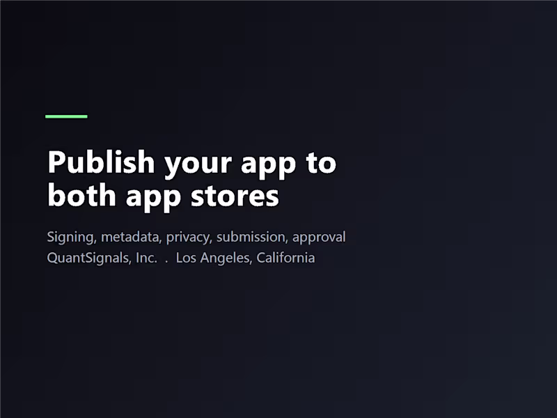Cover image for Publish your app to the App Store and Google Play